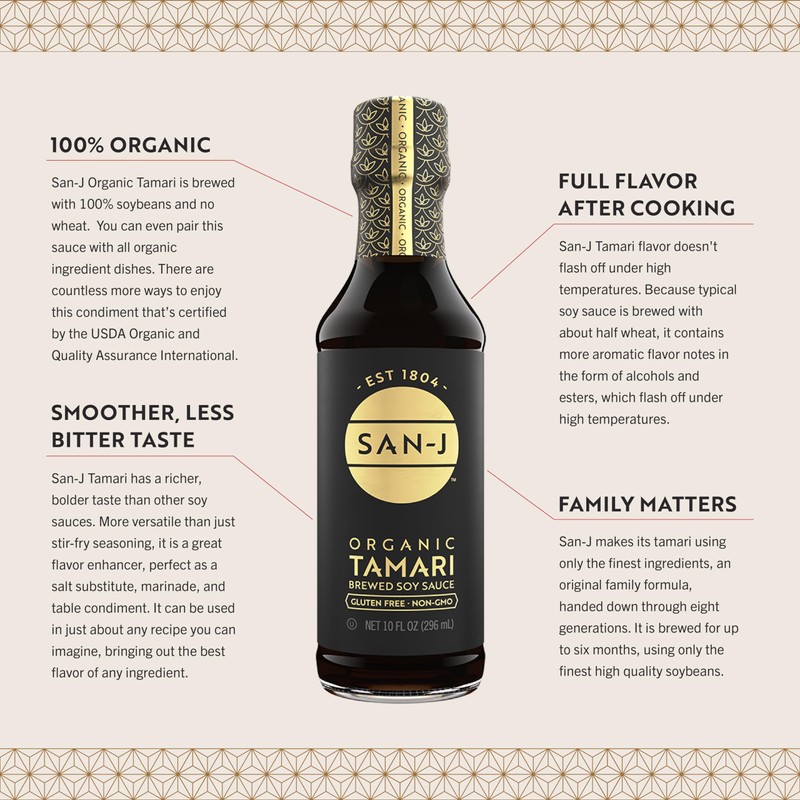 San-J - Organic Gluten Free Tamari Soy Sauce - Specially