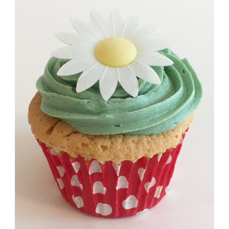 Décorations de gâteaux: 12 marguerites blanc / 12 Edible White