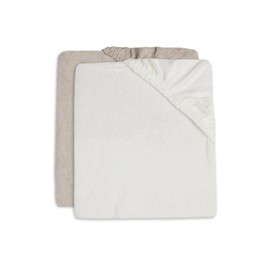 Jollein, set di 2 fodere per fasciatoio 50 x 70 cm, spugna avorio e torrone