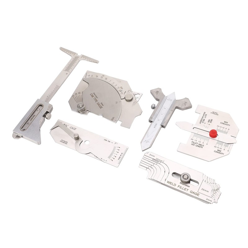 6Pcs Weld Gauge Set Depth Gauges Welding Inspection Test Angle