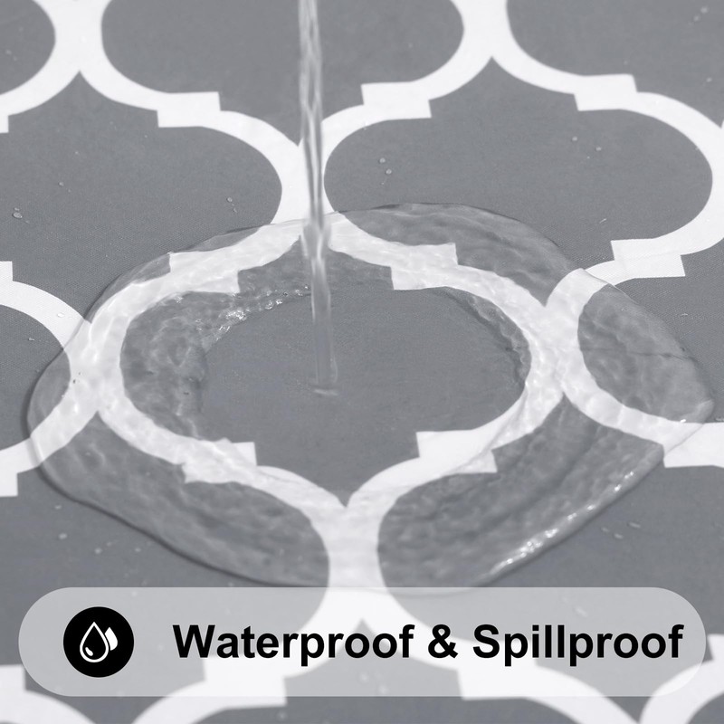 Smiry 100% Waterproof Vinyl Tablecloth, Wipeable Flannel Backing Table Cloth