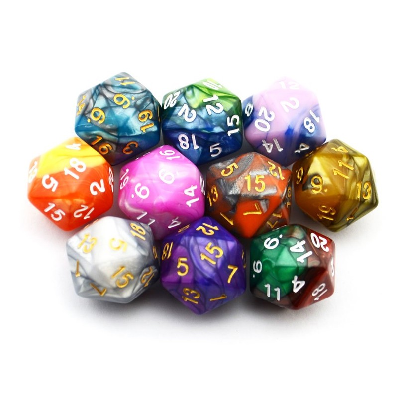 SmartDealsPro 10-Pack 20 Sided Dice D20 Polyhedral Dice for DND