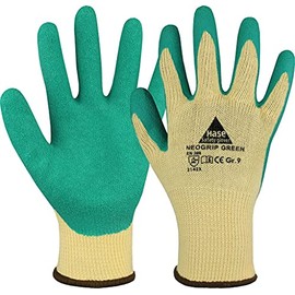 strongAnt NEOGRIP GREEN Latex Work Gloves, Solid Assembly Gloves, Cut and Non-Slip Gardening Gloves for Men and Women, Size: 8