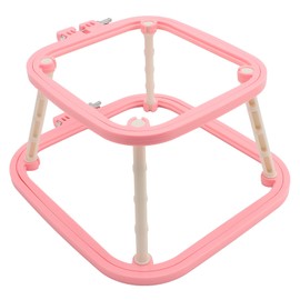 Adjustable Double Layer Embroidery Frame Stitch Hoop Stand for Desktop, Integrated Needlework Holder Tool, Suitable for Punching Needle, Sewing, and More (Watermelon Red)