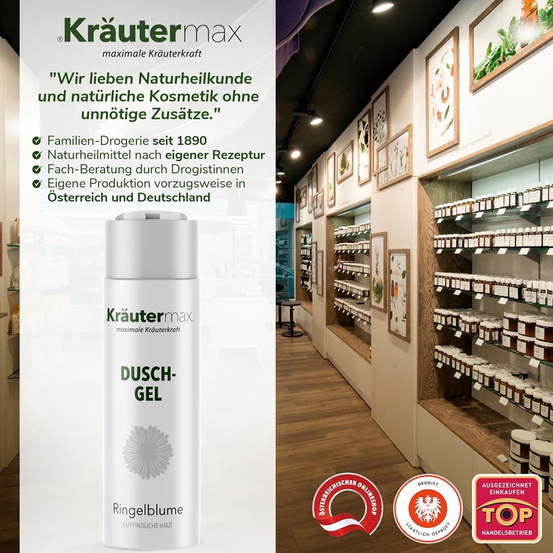 Kräutermax Marigold Shower Gel with Marigold Blossom Extract 1 x