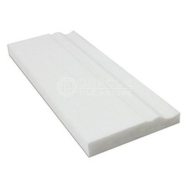 Thassos White Greek Marble Baseboard Trim Molding, Polished