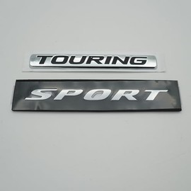 2Pc Sport Touring Rear Trunk Letter Logo Badge Emblem Nameplate (Silver Black)