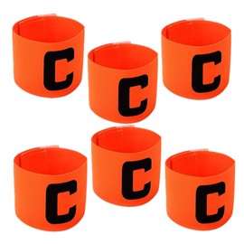 SAHENITEANA Brazalete de Capitán de Fútbol, ​​6 Uds. Bandas de Brazo de Capitán C Clásicas, Pulsera de Banda de Capitán de Vendaje de Capitán Ajustable para Fútbol (Naranja)