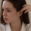 A pair of 925 silver standard volume one-touch ring earrings