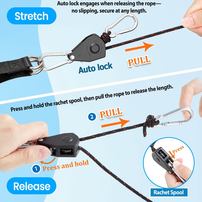 Seaperk Adjustable Rope Hanger for Floating Lily Pad & Mat,