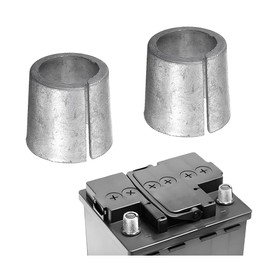 Zipelo Car Battery Post Terminal Shims, 2PCS Pure Lead Vehicle Adapter Sleeves, Positive Negative Anode Cathode Automotive Shim Converters Accessories, Universal for SUV, Sedan, Truck