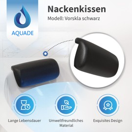 AQUADE Vorskla Neck Pillow for Bathtub Black - Pillow for Bathtub - Pillow for Bath - Pillow for Bath Neck - Bath Pillow - Bath Accessories - Bath Sofa Bath Pillow - Model: Vorskla
