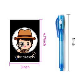 SCStyle 12 Pcs Party Favors | 6 Mini Notepads and 6 Invisible Ink Pen with UV Light Spy Pen Birthday Party, Classroom Prizes, party supplies