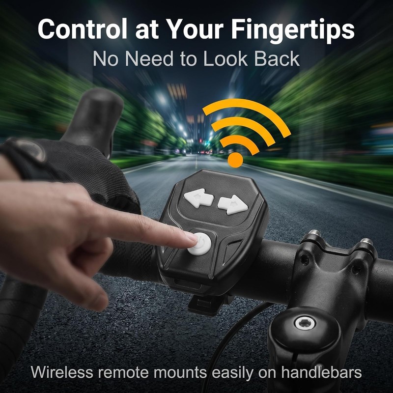 2 Pack Bike Turn Signals,Wireless Bicycle Tail Light USB Rechargeable