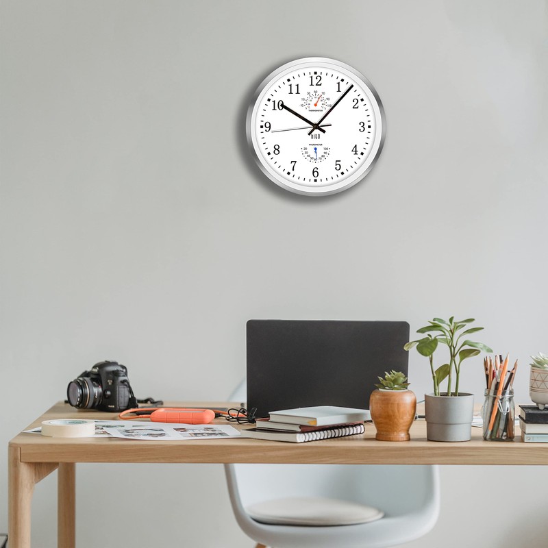 HITO 12 Inch Silent Wall Clock Battery Operated Non Ticking