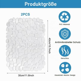 Pack of 2 Sink Liners 30 x 40 cm PVC Sink Mat Pebbles