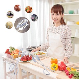 Oumuik Serving Cooking Tongs, 2 Pack Food Tongs Stainless Steel Serving Tongs,Suitable for Metal Salad Pastry Buffet Sweet