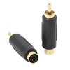 GELRHONR S-Video 4 Pin Mini DIN to RCA Adapter Gold