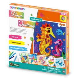 C.S. Kids PQ07 DIY Paper Quilling Arts & Crafts Gifts – My Sea Creatures| 3D Paper Quilling Design Kits for Kids, Make Your Own Paper Art (Paper Strips & Tools Included), Multicolor