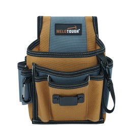 Small Tool Pouch for Tool Belt,Electrician Tool Pouch,Tool Pouch Tool Holster with 13 Pockets,Construction Pouch,Tool Organizer for Tools(Brown)