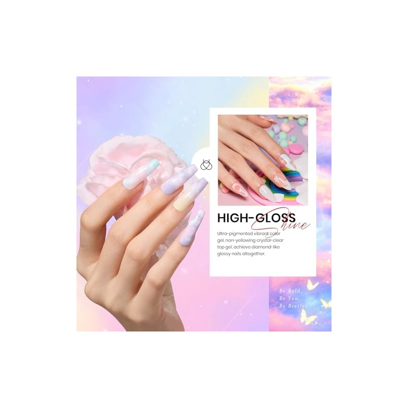 Beetles 20Pcs Gel Nail Polish Kit, with Glossy & Matte