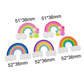 JJGQAZ 50pcs Assorted Cute Rainbow Slime Charms Clouds Ornaments Flat Back Charms for DIY Scrapbooking Crafts Accessories