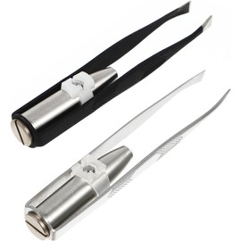 Pinza Para Cejas De Acero Inoxidable Con Luz Led 2 Piezas Herramienta Precisa Para Depilar Cejas Y Uso Facial DiseñO Antideslizante
