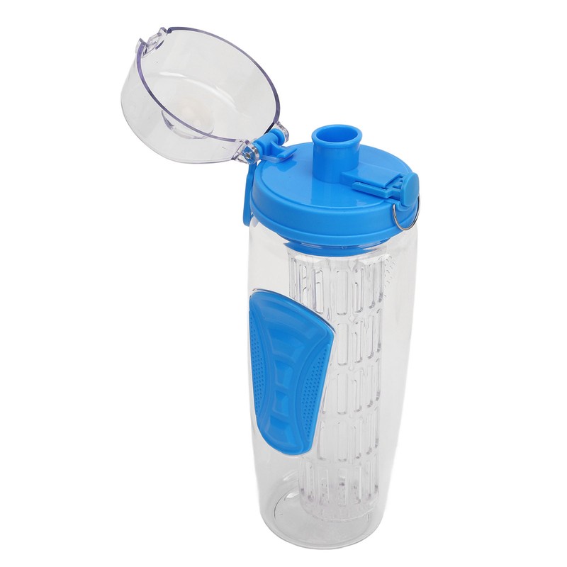 Fruit Infuser Water Bottle Anti Slip Grip Flip Top Lid
