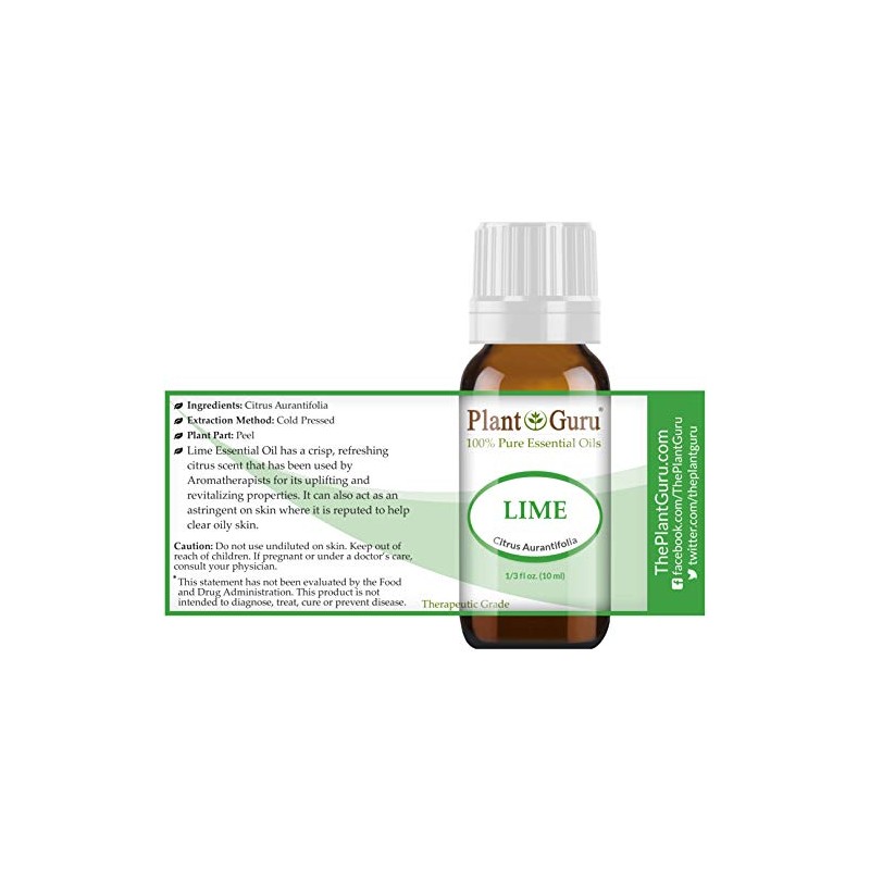 Lime Essential Oil 10 ml 100% Pure Undiluted Therapeutic Grade