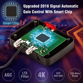 Five Star Outdoor 4K HDTV Antenna Long Range Auto Gain Control Long Range with Motorized 360 Degree Rotation, UHF/VHF/FM Radio with Infrared Remote Control for 2 TVs