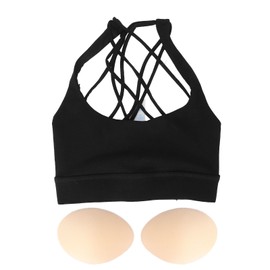 Women Crisscross Sports Bra Simple Stylish Girls Strappy Yoga Bra for Fitness Running10 (85ABC)