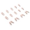 24 Pcs Long Black Curved Flash Gold Foil Nail Tips