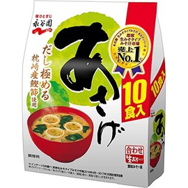 Asage Breakfast 10pcs 6.4oz Japanese Raw Type Instant Miso Soup Ninjapo