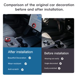 Auovo Volume Control Knob Cover Compatible with Ford Mustang Mach E Accessories 2024 2023 2022 2021 Mach-E Gear Shift Switch Knob Cover Ring Aluminum Alloy (Red)