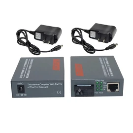 1 Par Convertidores Fibra Óptica Medios 10/1000 Ethernet 20km Convertidor Fibra Óptica Transceptor Ethernet Un puerto RJ45 y un solo SC/UPC de fibra óptica (monomodo)