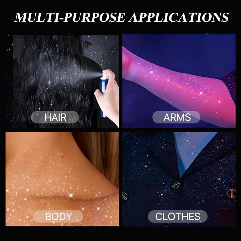 Body Glitter, Body Glitter Spray, Long-Lasting Powder, Suitable for Stage,