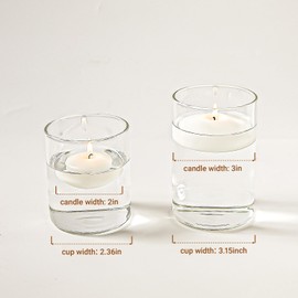 Ashlux White Floating Candles 3 inch, 24 Pack Floating Candles 10 Hours Long Burning, Unscented Floating Candle for Centerpieces, Wedding, Christmas Lights, Romantic Night for Her/Him Set