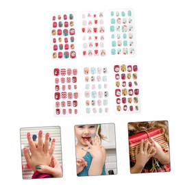 minkissy 288pcs Girl Fake Nails Easy to Apply Xmas Nail Patches for Boys and Girls Festive Designs Santa Claus Christmas Tree for Holiday Parties