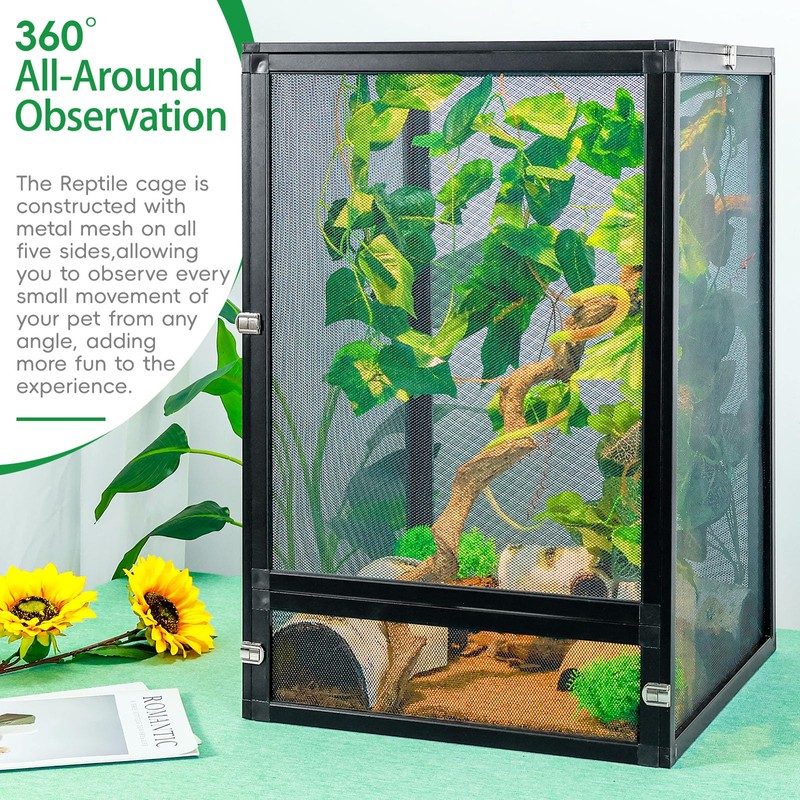 BINANO 33 Gal Detachable and Foldable Reptile Butterfly Cage Terrarium,