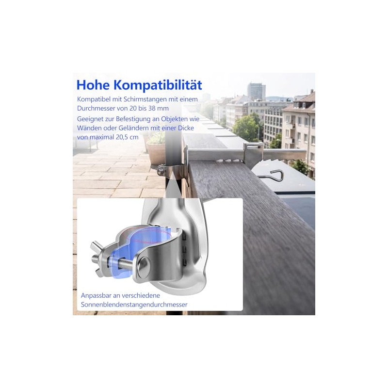 Parasol Holder Balcony Railing 32 mm/25 mm, Parasol Holder Balcony,