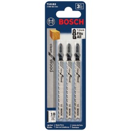 Bosch T101B3 3-Piece 4 In. 10V TPI Clean Wood Cutting T-Shank Jig Saw Blades