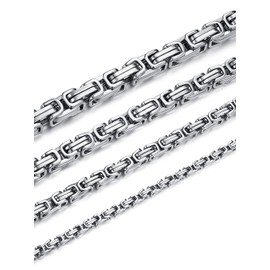 Jewow Stainless Steel Men's Sturdy Chain Necklace Width 4/6/8/10mm, Length 14"-30"