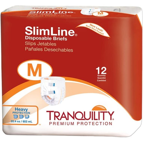 Tranquility Slimline Original Adult Disposable Brief - MD - 12 ct