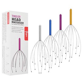 Yeipis Paquete de 4 masajeadores para el cuero cabelludo, masaje manual para la cabeza, rascador para una relajación profunda, estimulación del cabell