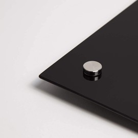 U Brands Glass Dry Erase Board, 35 x 23 Inches, Black Non-Magnetic Surface, Frameless - 170U00-01