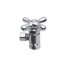 Brasstech 404X/26 Metal Cross Handle Angle Valve with 3/8" IPS Inlet and 3/8" O.D. Compression Outlet