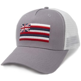 International Tie Premium Flag Themed Hat – Adjustable One Size Snapback Cap - Embroidered Patch - Mesh Back (Hawaii)