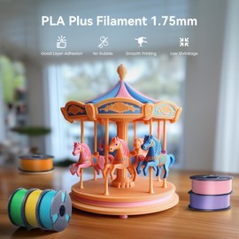 SUNLU 4KG PLA Plus 3D Printer Filament PLA+ 1.75mm, Neatly Wound PLA Filament Bundle, PLA+ Filament for Most FDM 3D Printer, 1 kg Spool, 4 Packs, Black+White+Grey+Transparent