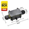 IP68 2/3 Way Waterproof Outdoor 3 Cable PG9 Black Plastic