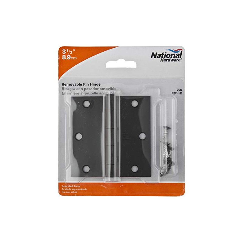 National Hardware N241-190 V512 Door Hinge in Black,3-1/2 Inch